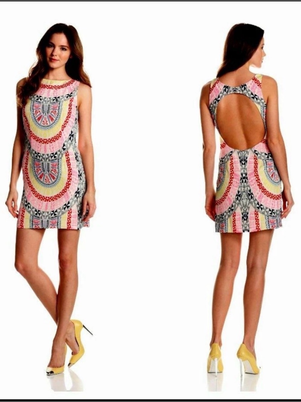Mara Hoffman Open Back Geometric Print Mini Dress Size Small